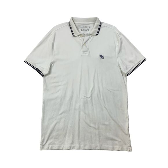 Abercrombie Fitch Shirt Mens LT Large Tall White Navy Don't Sweat It Collection - Picture 1 of 10